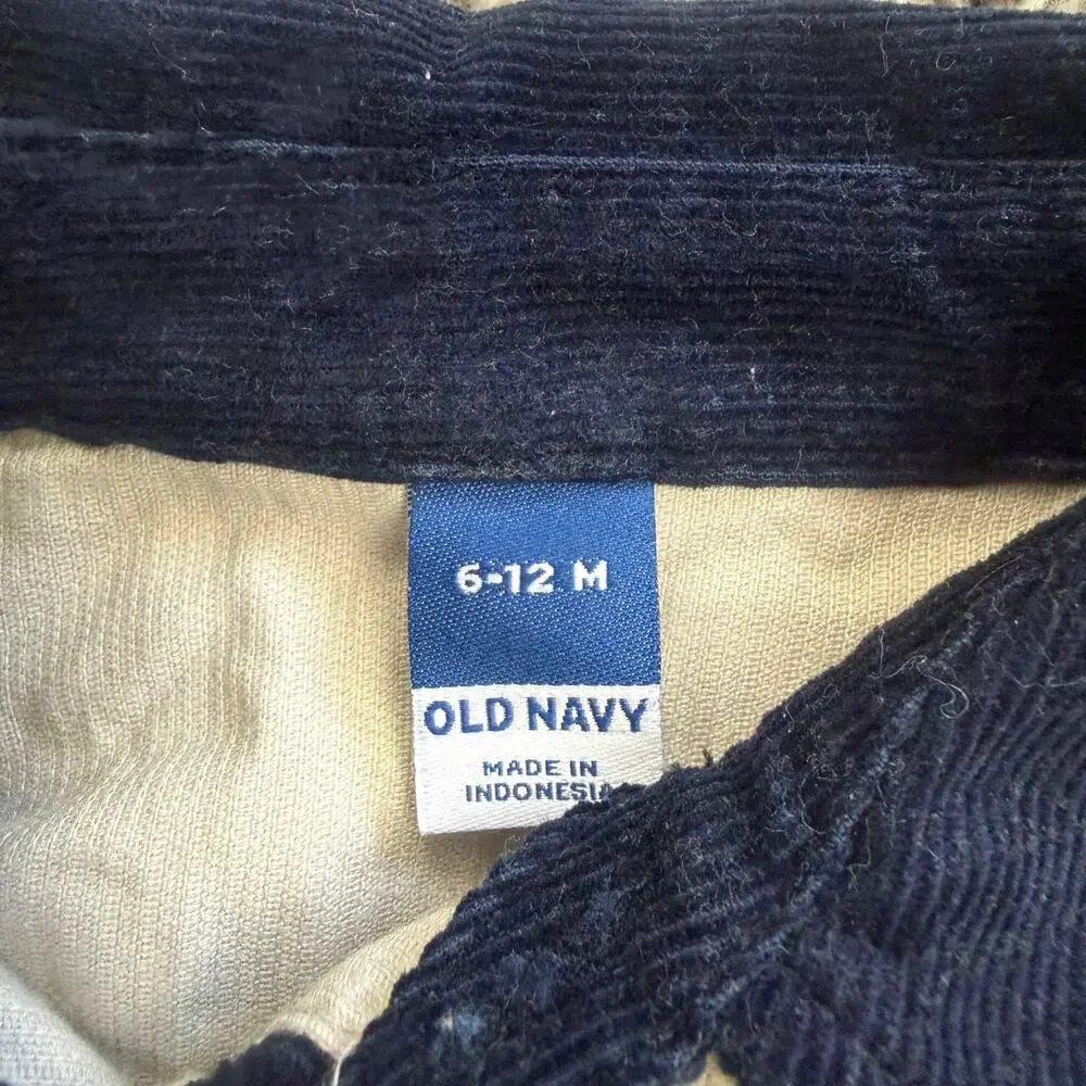 NWT Old Navy Colorblock Corduroy Shirt Baby Boy 6-12 Months Button Down